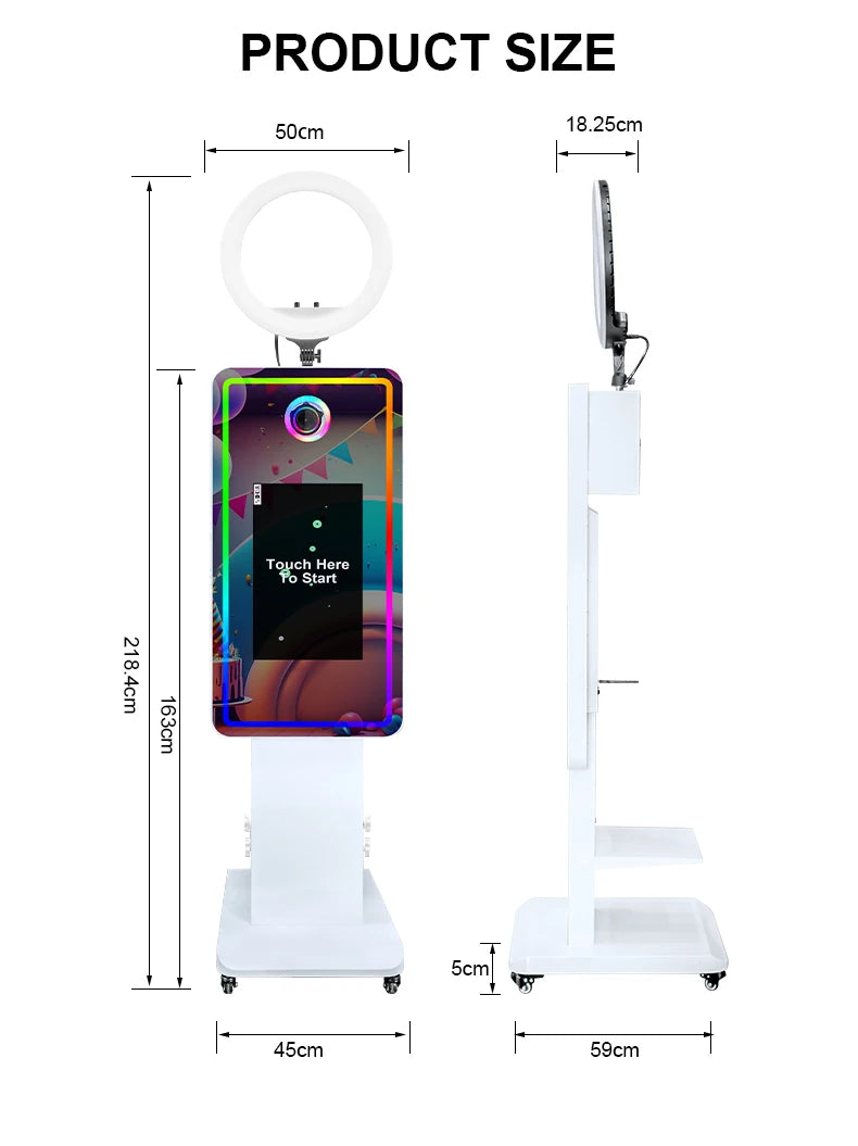 Magic Mirror Photobooth Machine LCD Touch Screen Wedding Party DSLR Selfie Photo Booth with Free Software