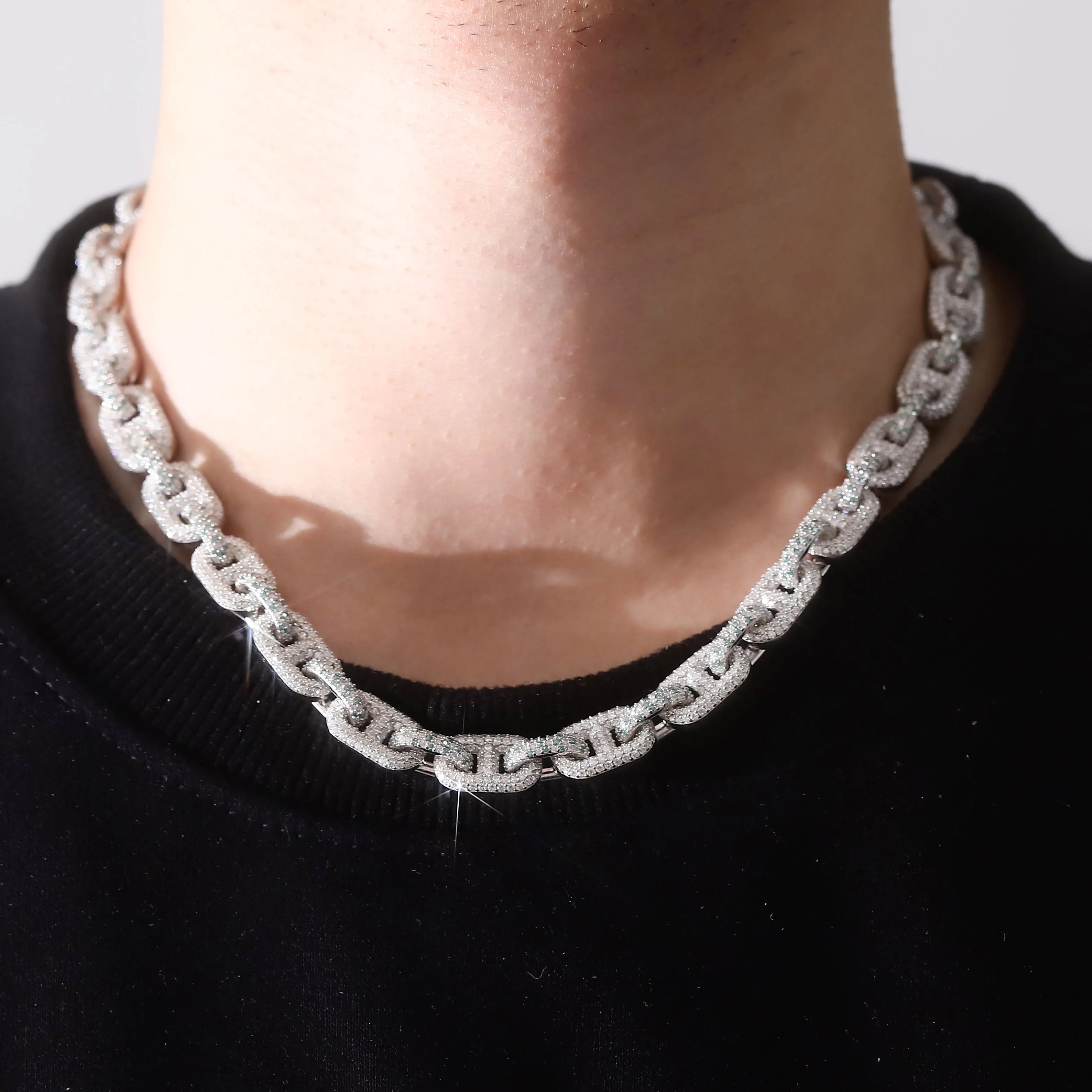 Provence Luxury Cuban Chain Link DEF/VS lab diamonds Chains 925Silver Hip Hop Necklace Street Full Iced Miami Necklace Custom
