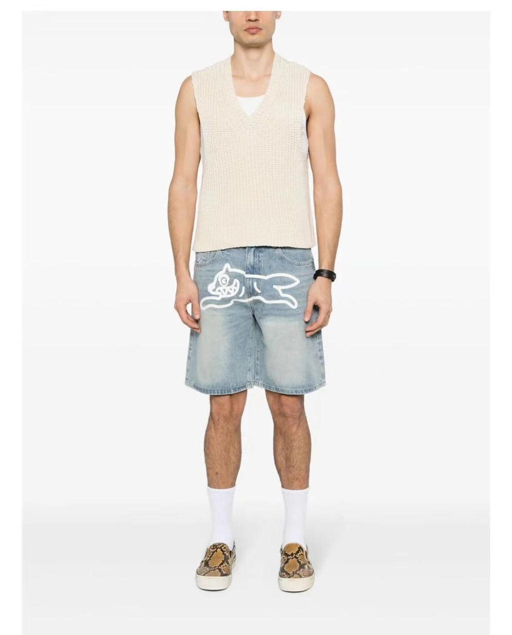 Top Quality Classic Printed Mens Casual Jeans Shorts Zipper Loose Fit Capri Men Denim Shorts Pants