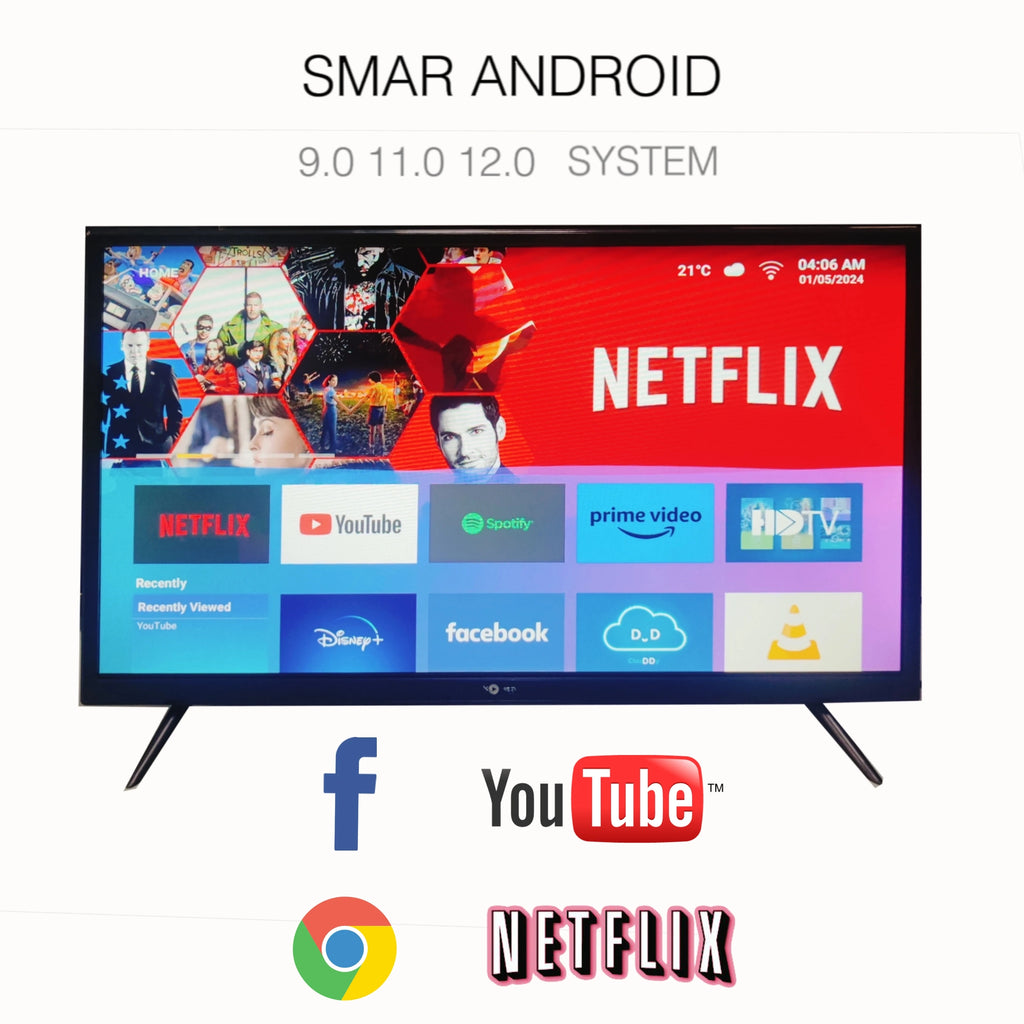 High-Definition 4K LED Smart TV Multi-Functional For Home Theaters Hotels Android System LAN Interface 32-80 Inch Screen Sizes