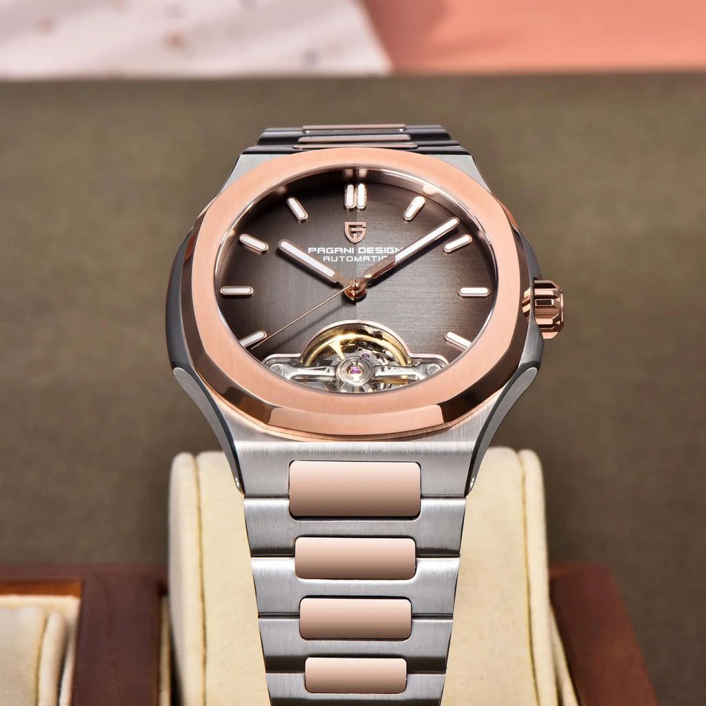 PAGANI DESIGN PD-YS025 New Automatic Men's Watch Full Stainless Steel Mechanical Wrist Watch for Men, Sapphire Dial Glass