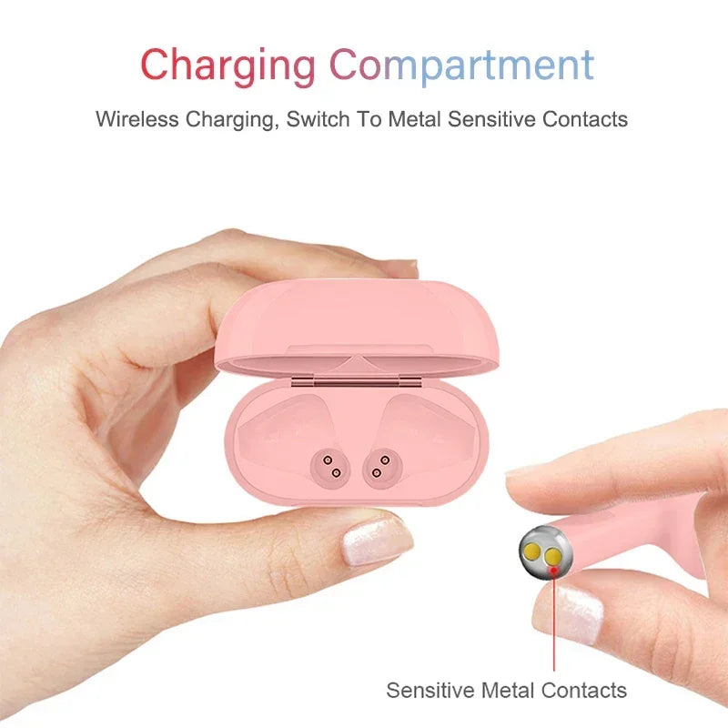 Disney's New TWS i12 Wireless Headphones Bluetooth Stitch 5.0 Headphones Matte Macaron Headphones with Microphone Handsfree