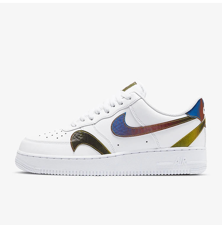 Nike genuine AF1 Air Force One colorful laser inverted hook men's sports board shoes CK7214-101