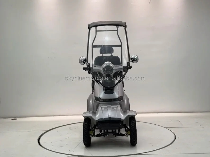 Modification Hot-selling 4-Wheel Electric Mobility Scooter with Canopy Roof Max 25km/h Long Range Outdoor Travel for Adult