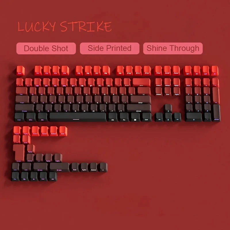 2025 New Original Daylight Cherry Keycaps PBT Translucent Gradient Color Side Engraving Personalized for MX Mechanical Keyboards