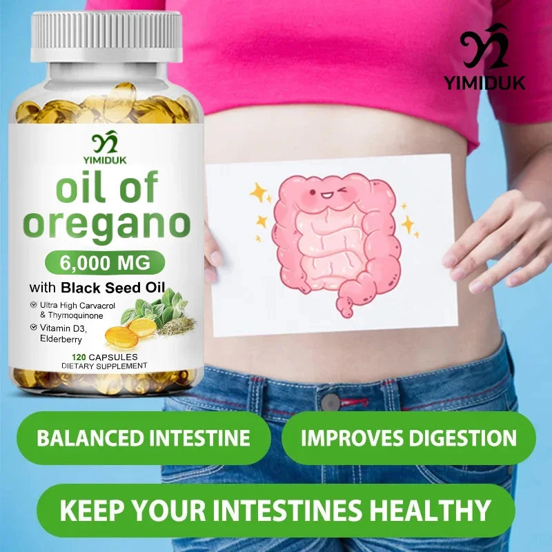 Yimiduk Oregano Oil Extract Softgels - Powerful Herbal Supplement for Immune, Respiratory & Digestive System Support
