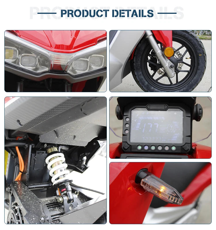 Morden Style 3000w/5000w Lithium Adult Lead-acid Battery 105 Km/h Mid Drive Motor Electric Motorcycle