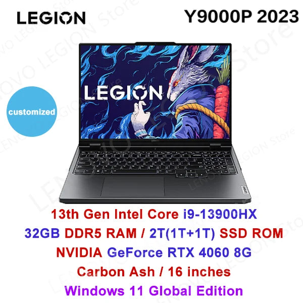 Lenovo Legion Y9000P Gaming Laptop 13th Intel Core I9-13900HX 16G 1TB SSD RTX4060/RTX4070 16 inches 240Hz 2023 Notebook PC