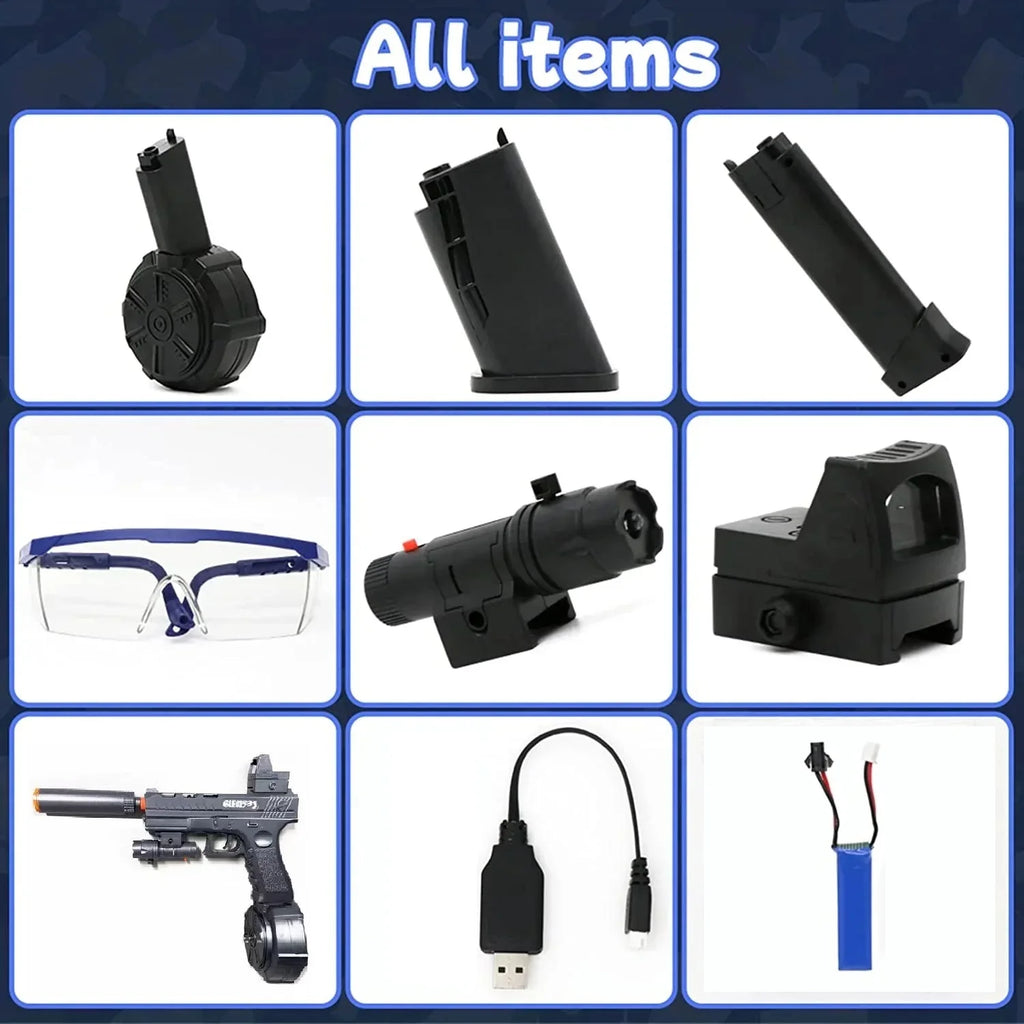 G17 Automatic Shooting Airsoft Pistol Toy Gun Hydrogel Electric Paintball Gun for Adults Boys Outdoor Cs Shooting Game hoot