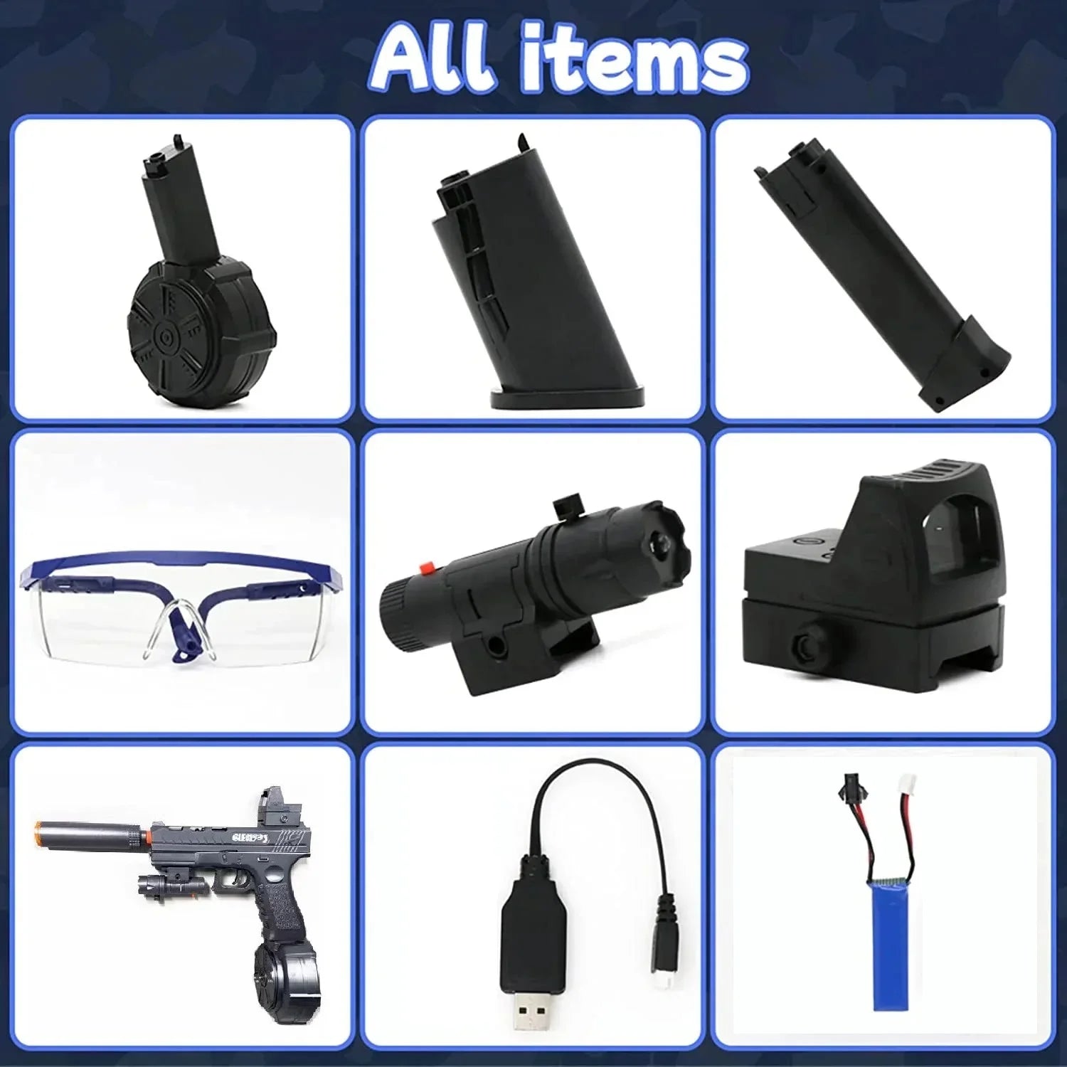 G17 Automatic Shooting Airsoft Pistol Toy Gun Hydrogel Electric Paintball Gun for Adults Boys Outdoor Cs Shooting Game hoot