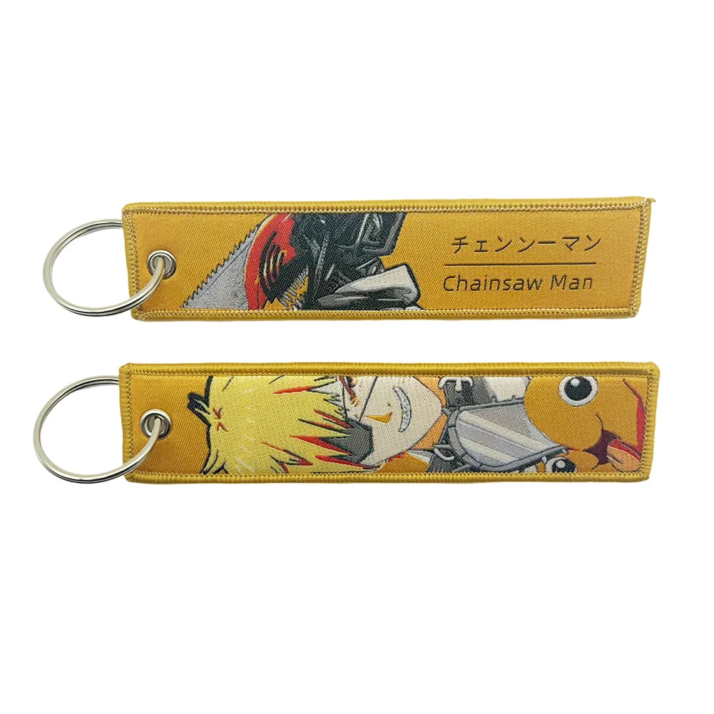 Anime embroidery Key Jet Tag Key chain Cartoon Keychains Key Ring Holder Pendant Gift Wholesale keychain accessories Key