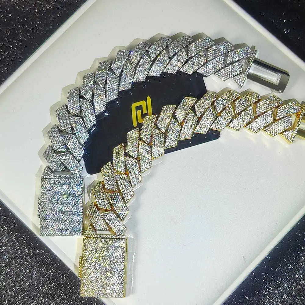 Hip Hop Jewelry Men Iced Out Chains Big Heavy 25mm Six Rows Cz Stone Cuban Link Chain High Quality Bling Necklace ﻿