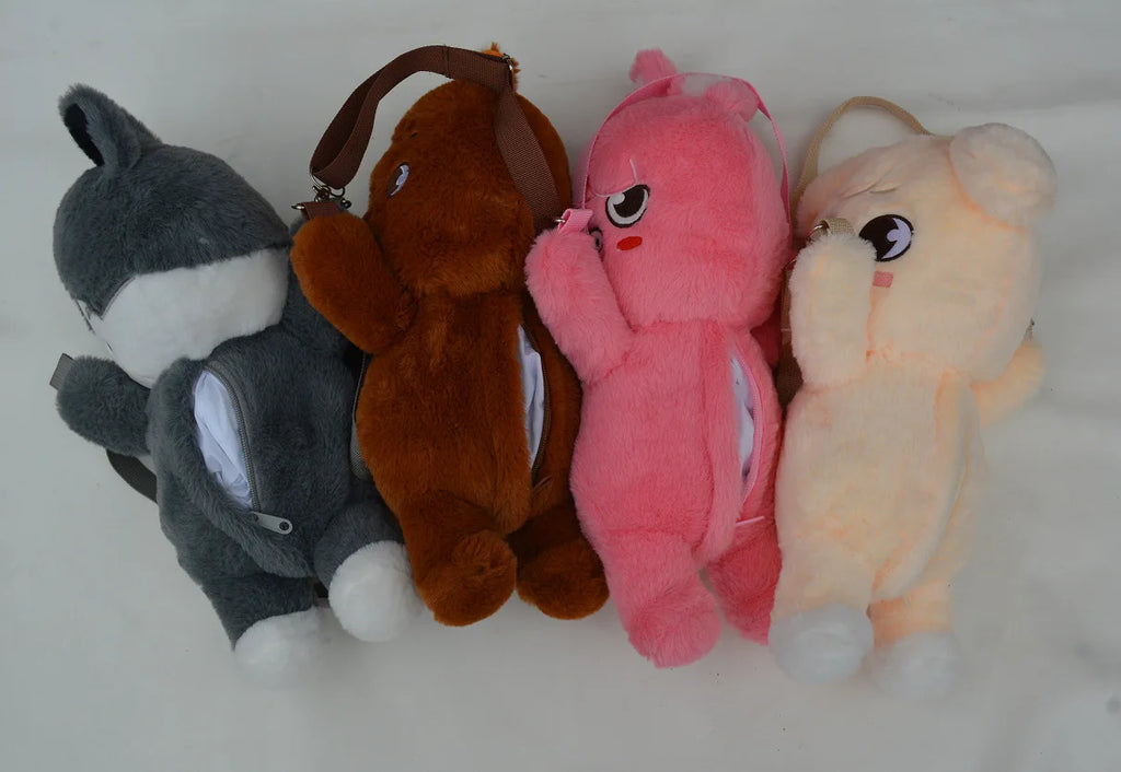 K-POP Beige Dog Plush Kawaii SKZOO Stuffed Animals Doll, Crossbody Bag for Girls Kids Fans Birthday Present