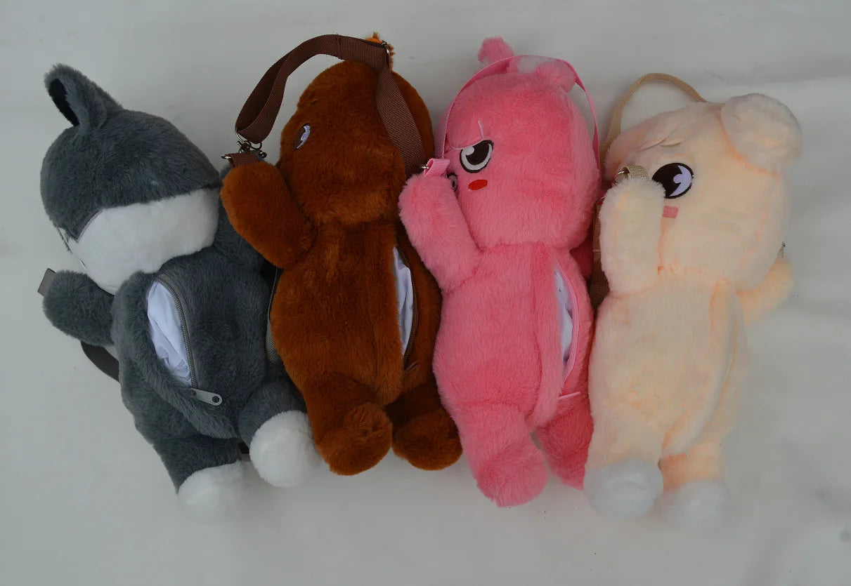 K-POP Beige Dog Plush Kawaii SKZOO Stuffed Animals Doll, Crossbody Bag for Girls Kids Fans Birthday Present