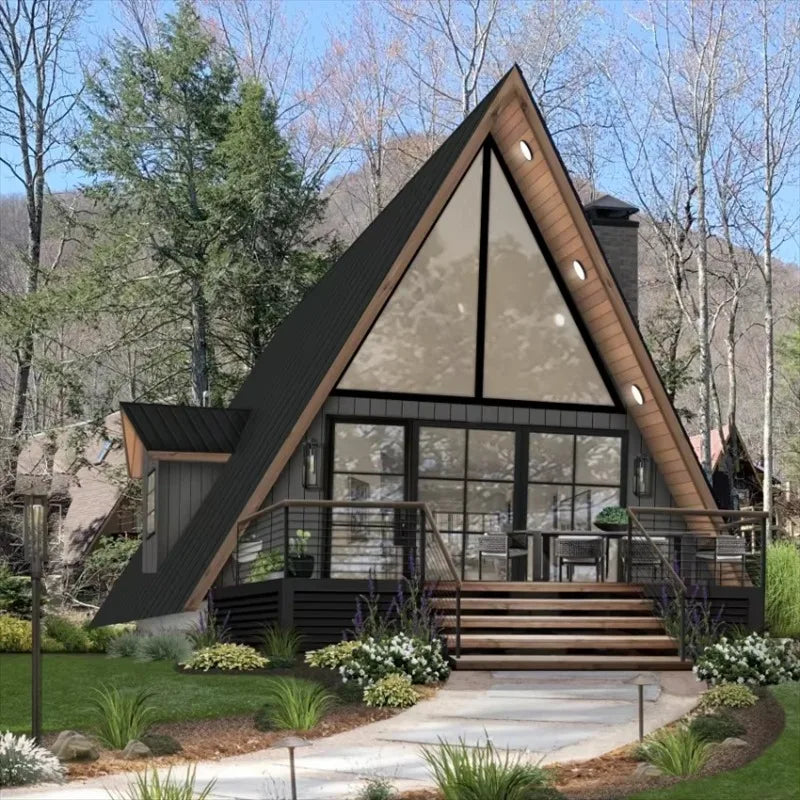 High Quality Eco Friendly Triangle Villa Prefab Modular House for Hotel Living Room Vacation Use