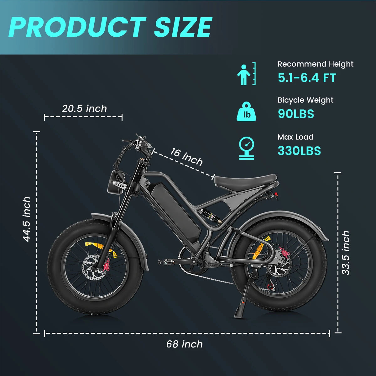Mountain Bike Electric 48V Fat Tire E-bike Lithium Battery Hybrid