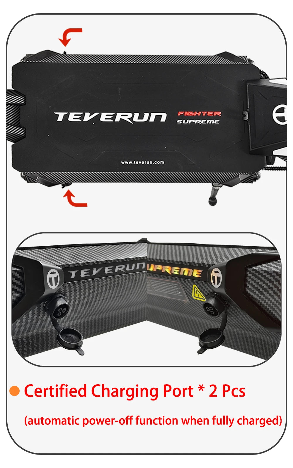 TEVERUN Fighter Supreme+ 7260R V4 2500W*2 Dual Motor 72V 60Ah Battery 4inch Display 4Pistons Brake 13inch Tire Scooter