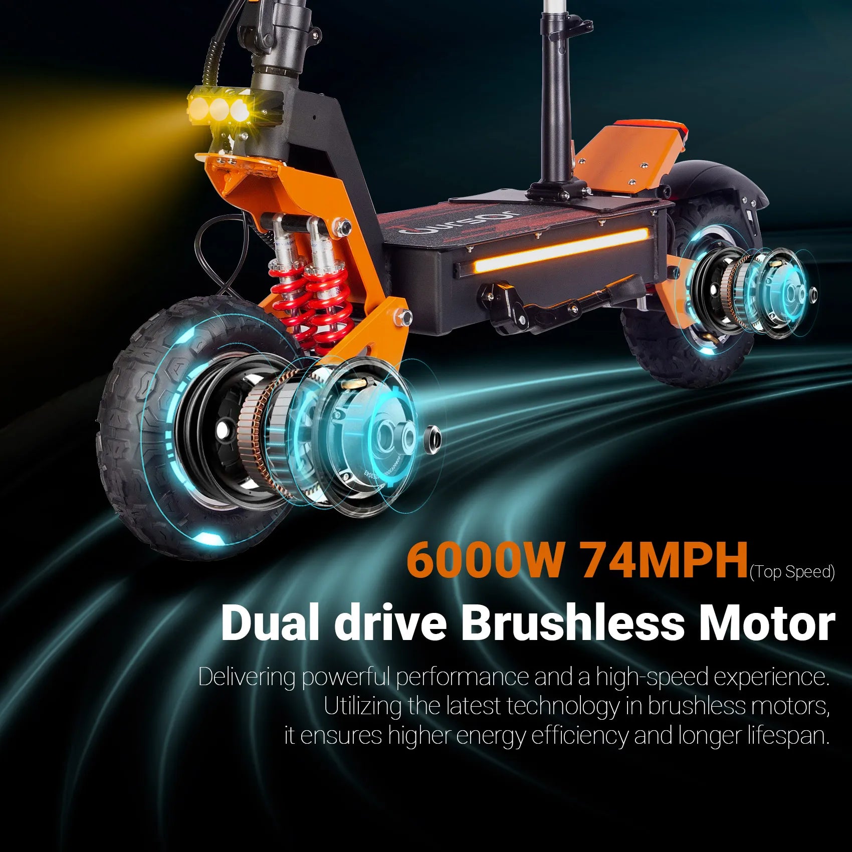 11-Inch Off-Road Tires Foldable Dual Suspension 6000W 60V Motor 38AH High Speed 85km/H IP55 Waterproof Electric Scooter for