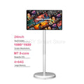 Touch Screen 21.5 24 Inch Smart TV with Floor Stand Monitor Mobile Stand Battery for Fitness Home Office Wireless Casting Audio