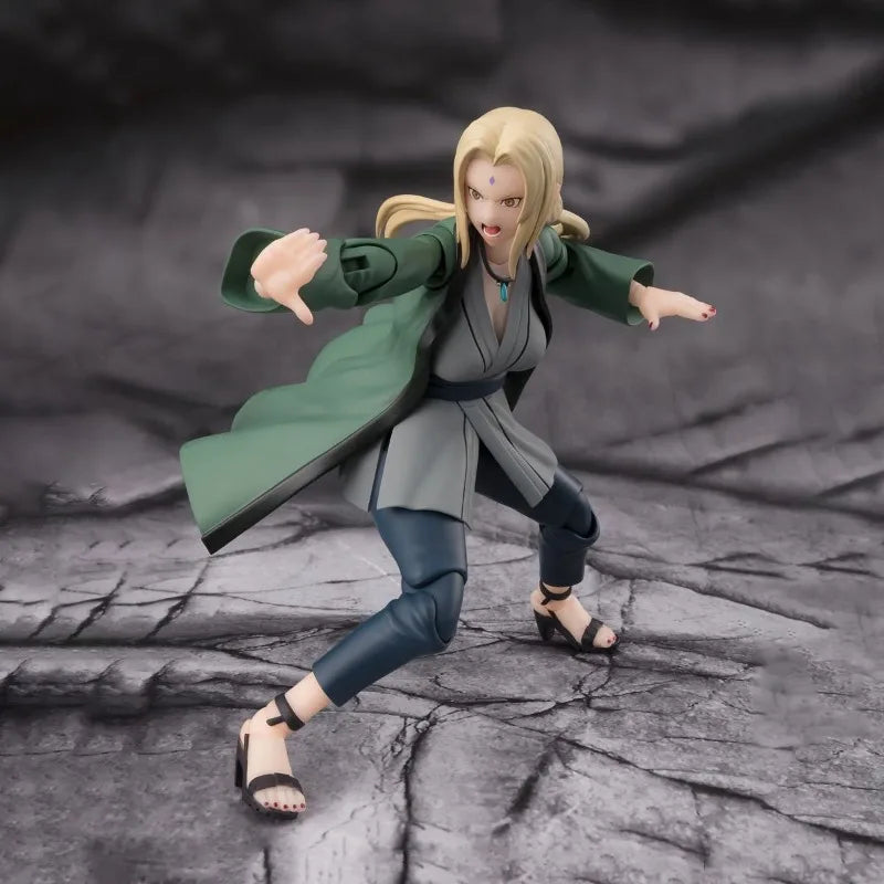 Bandai Original S.H.Figuarts Naruto Anime Figure Jiraiya Hinata Hyuga Tsunade Action Figure Toys for Boys Girls Gift Model