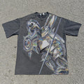 Silver Chariot  T Shirt  Sweatshirt Anime Washed Black Tee Street Wear Cool  Halloween Costume