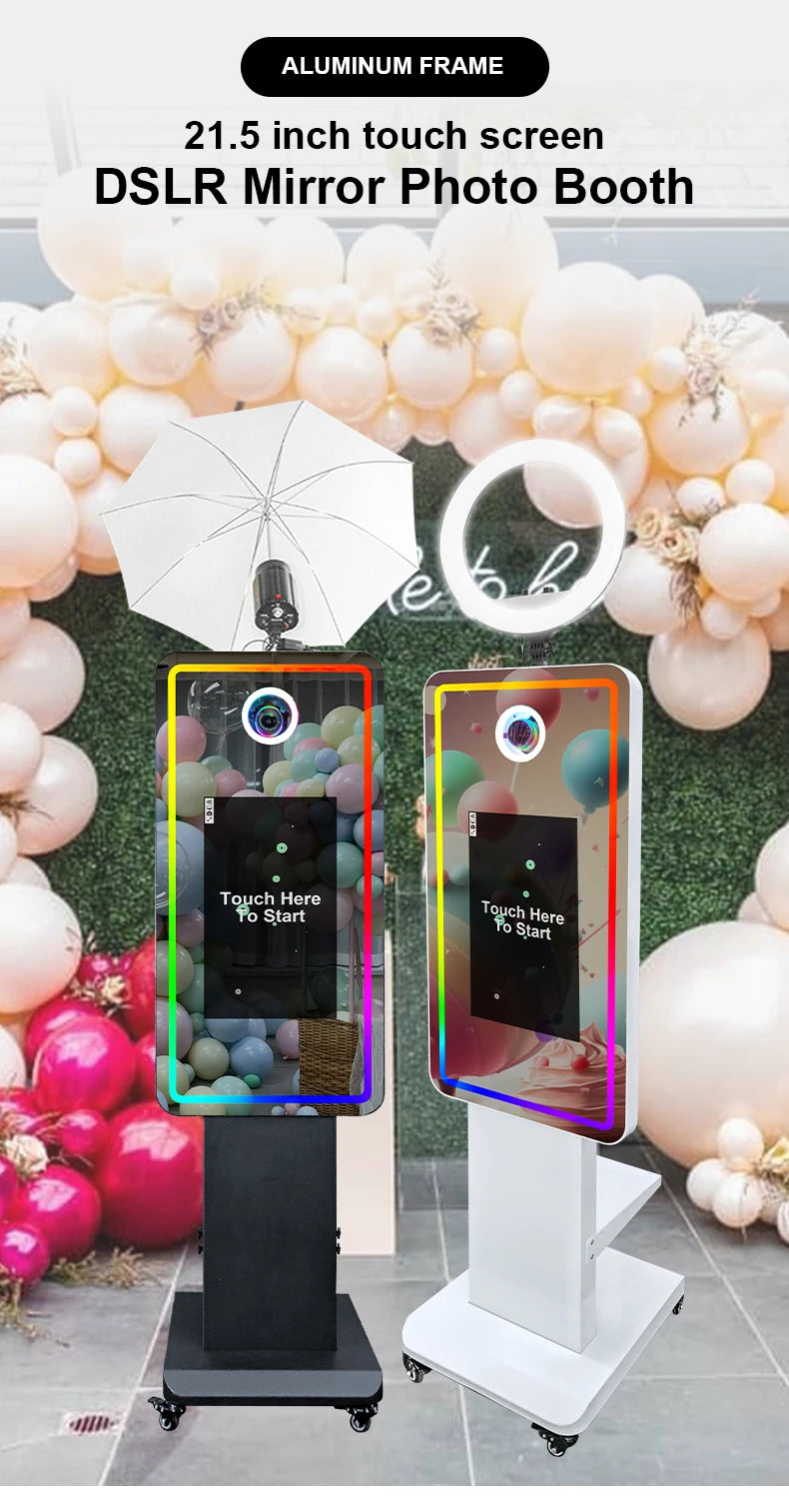 Magic Mirror Photobooth Machine LCD Touch Screen Wedding Party DSLR Selfie Photo Booth with Free Software