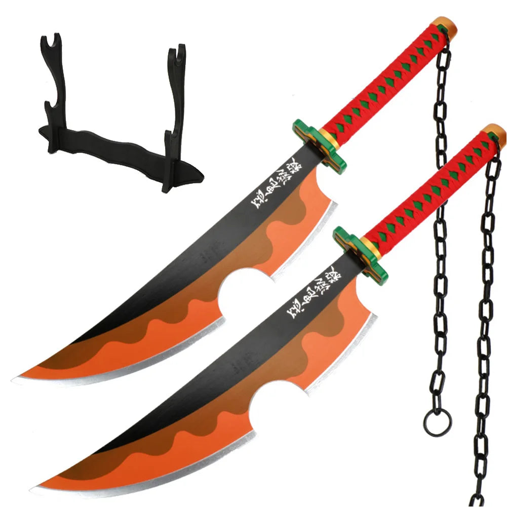 41 inch Anime Cosplay Samurai Katana Sword With Belt And Holder Tanjiro Halloween Cosplay Props Decoration