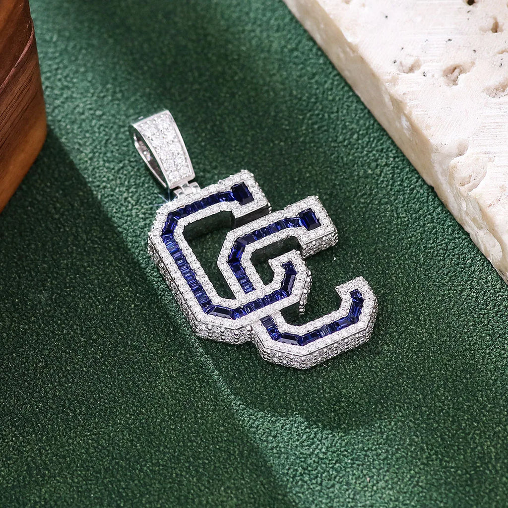 Provence Moissanite Hip Hop Pendant for Men Double C Letter Custom Jewelry 10K Gold Rapper Pendant Miami Rock Pendant for Women