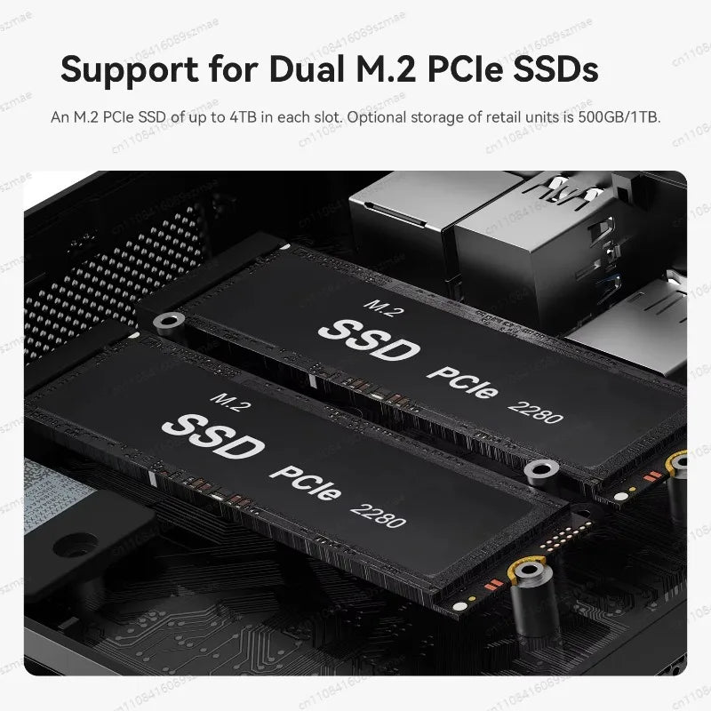 Ryzen 7 7735HS Mini PC, SER5 Max with 24GB LPDDR5 & 1TB PCIe SSD, WiFi 6 BT5.2, Triple 4K Display via HDMI/DP/USB-C