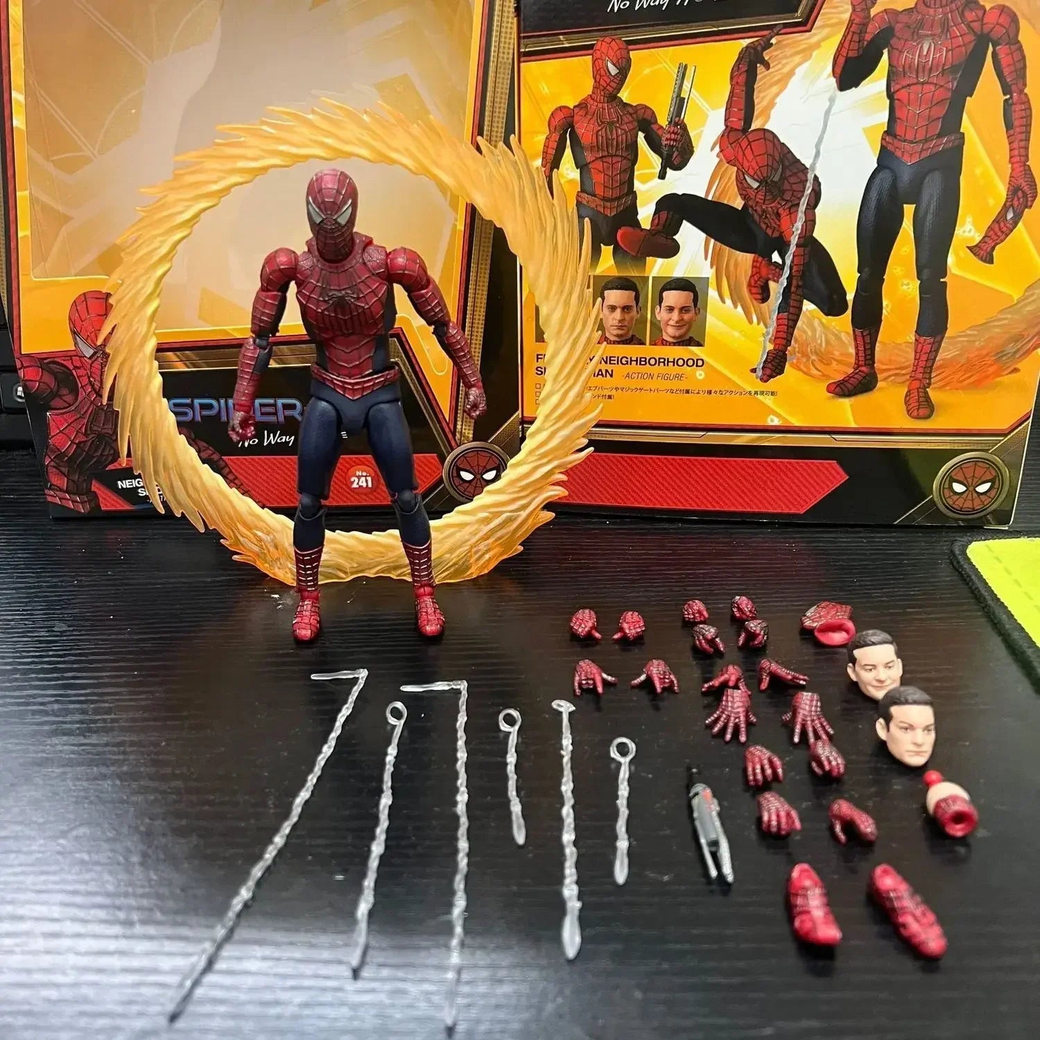 In stock  Spider Man Mafex No.241 Figure  New Toby Maguire  Heroes Have No Return  GK Anime Action Toy Best Seller Gift