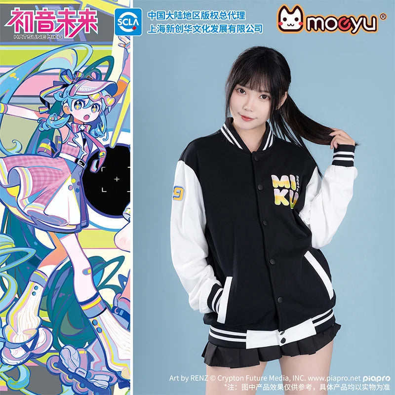 Moeyu Miku Baseball Uniform Jacket for Women Men Coat Cosplay Costume Autumn Jackets Winter Hoody Streetwear