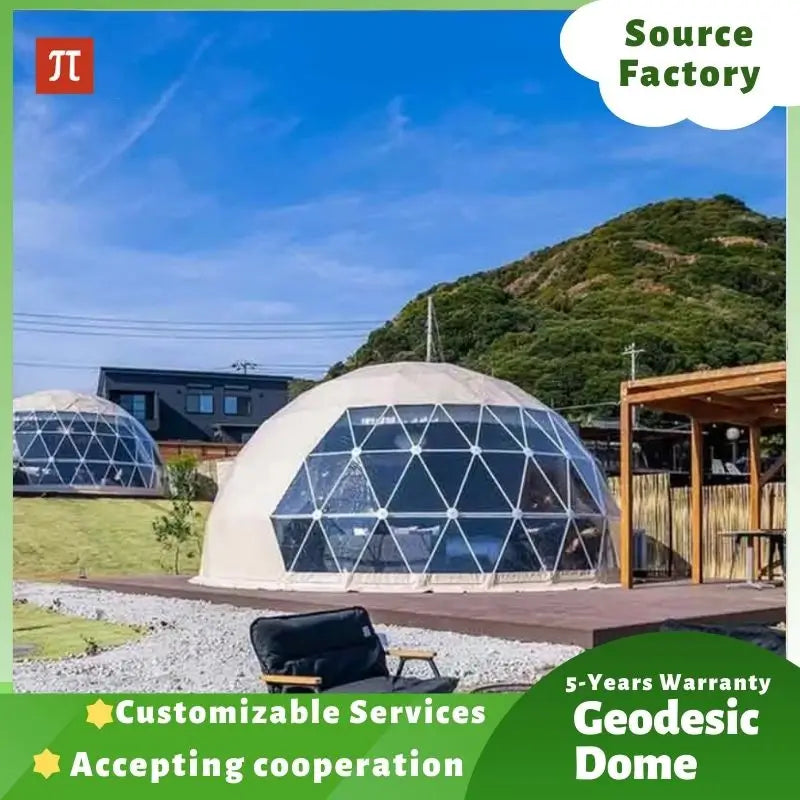 Luxury Glamping Round Outdoor Geodesic Dome Transparent Starry Sky Luxury Hotel Dome Leisure nd Resort Resort Vacation