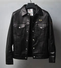 Limited Edition Genuine Leather Motorcycle Jacket Men's Slim Fit Sheepskin Coat Youthful Trend Short Style Long Sleeve