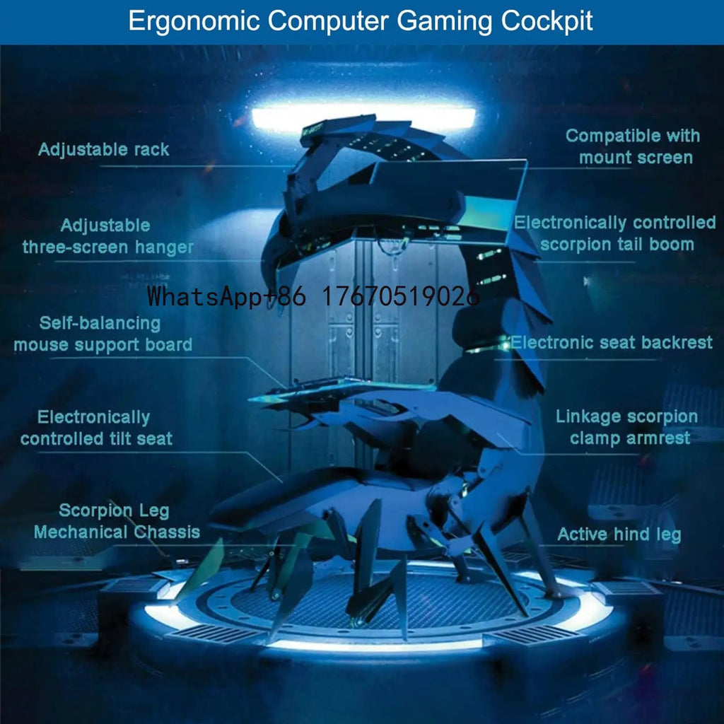 2026-Scorpion Zero Gravity Silla Support High Back Recliner Gamer Revolving Computer with Backrest Adjustable Gaming Chair
