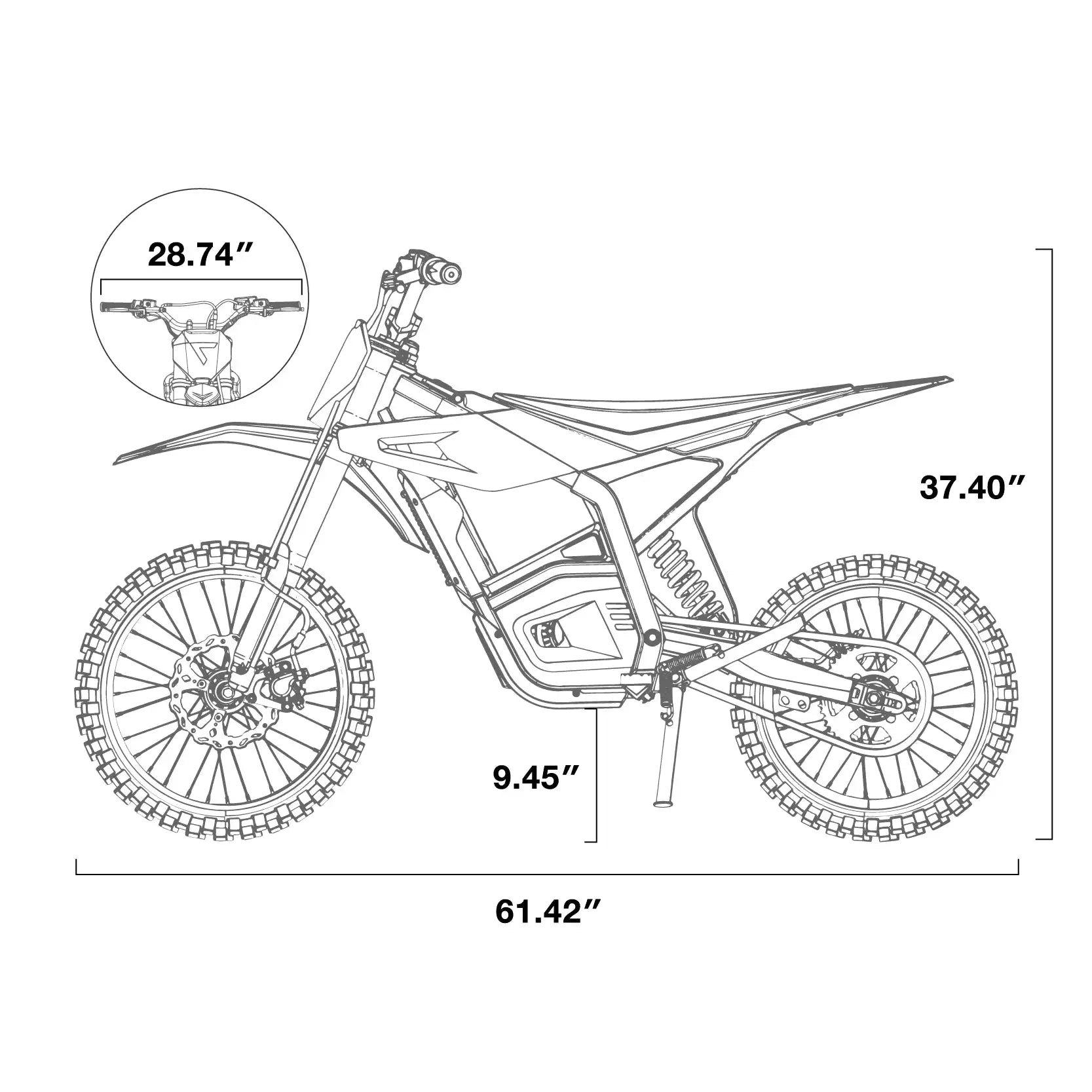 41mph Electric Dirt Bike 3000w Peak Electric Motorcycle 48v 23ah Off-road E-bike