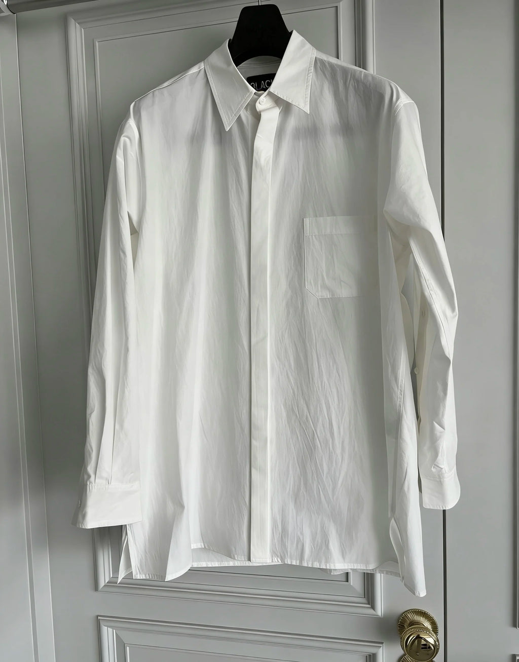 TOP-YAMAMOTO original design white pure cotton long-sleeved shirt