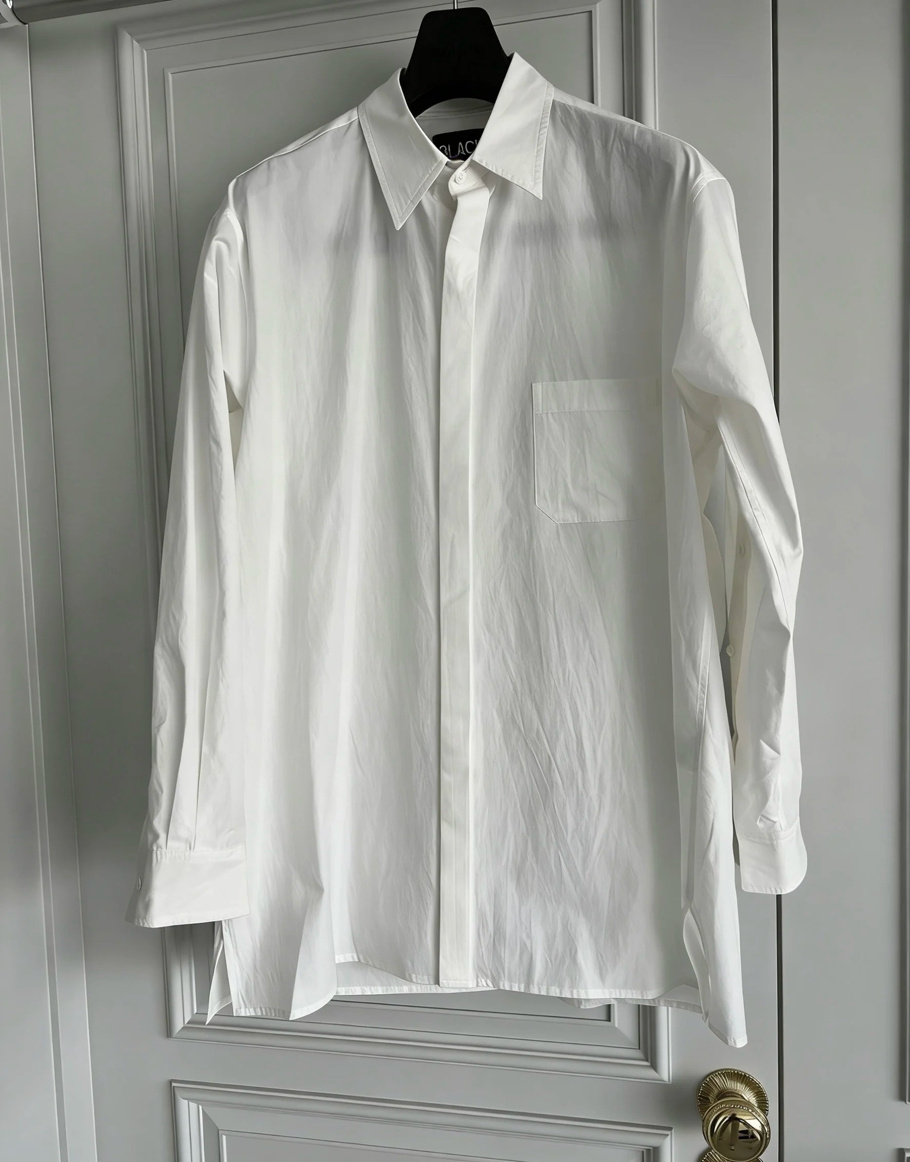 TOP-YAMAMOTO original design white pure cotton long-sleeved shirt