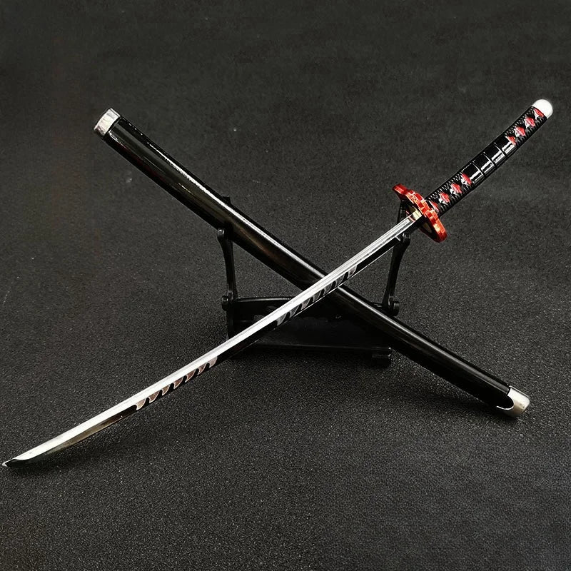 10inch Metal Katana Anime Safe Unsharpened Damascus Sword Ninja Knife Blade Real Japanese Katana Original Samurai Sabre Toy Gift
