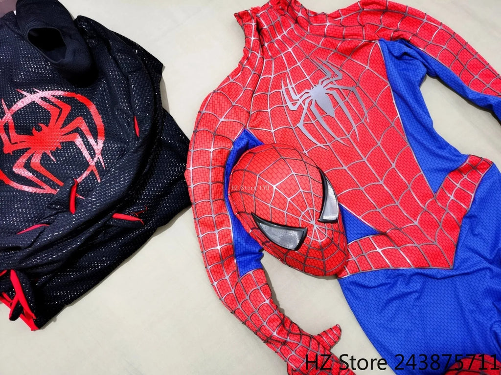 Classic Tobey Spider-Man Costume 1:1 Wearable 3D Toby Spider-Man Jumpsuit with Mask Webs Handmade Cosplay Suit for Coser Gift