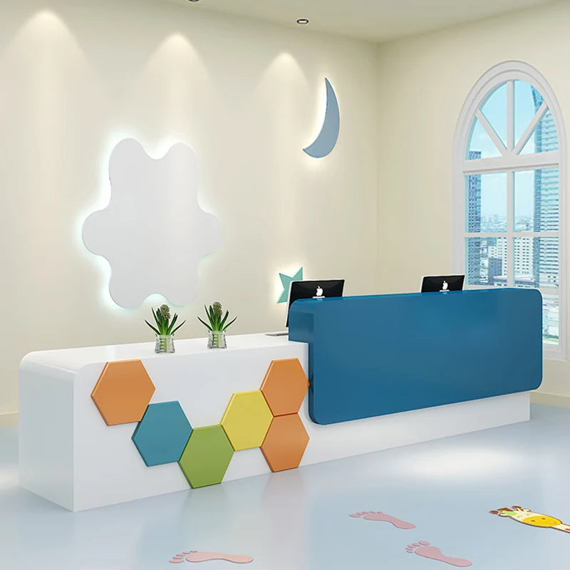 Beauty Institution Reception Desk Kindergarten Children Paradise Checkout Page Early Education Luxury Mostrador Unique Furniture