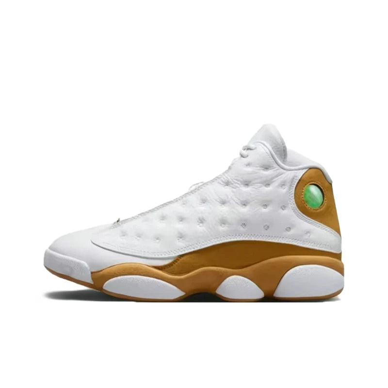 Nike Jordan Air Jordan 13 Retro Fashionable, Lightweight, and Soft Mid-Top Basketball Shoes (Unisex) White/Brown 414571-171