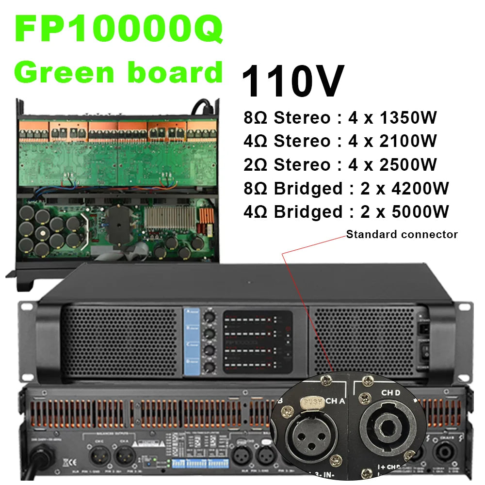 FP10000Q/FP20000Q Professional Audio Power Amplifier 2 Ohm Stable 4 Channels Class TD Amp 4x1350W 10000 Watts ON-Semi Live Show