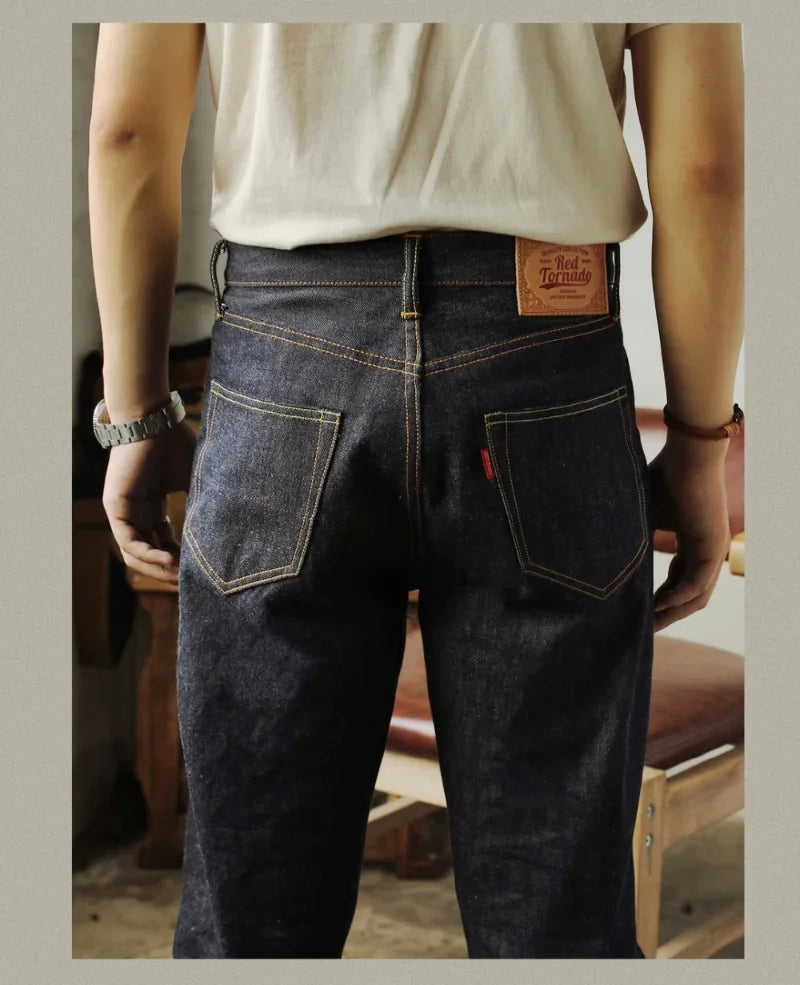 Red Tornado 55501 Relaxed Straight Fit Men's Jeans Raw Selvedge Denim Pants Amekaji