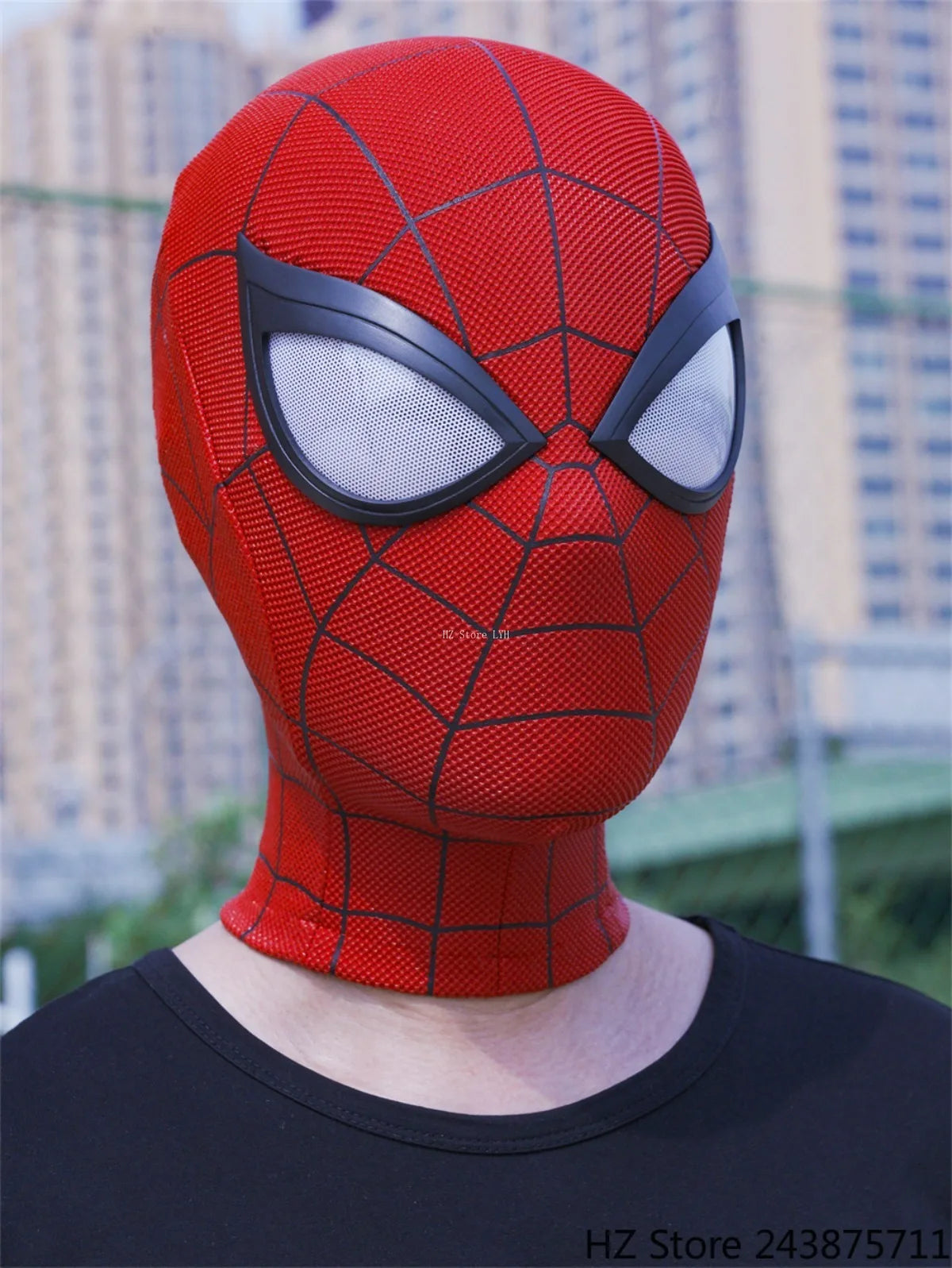 Full Head PS4 Spider-Man Mask with A Pairs of Eyes playstation 4 spider-man Game Restoration Handmade Silk Screen Printing