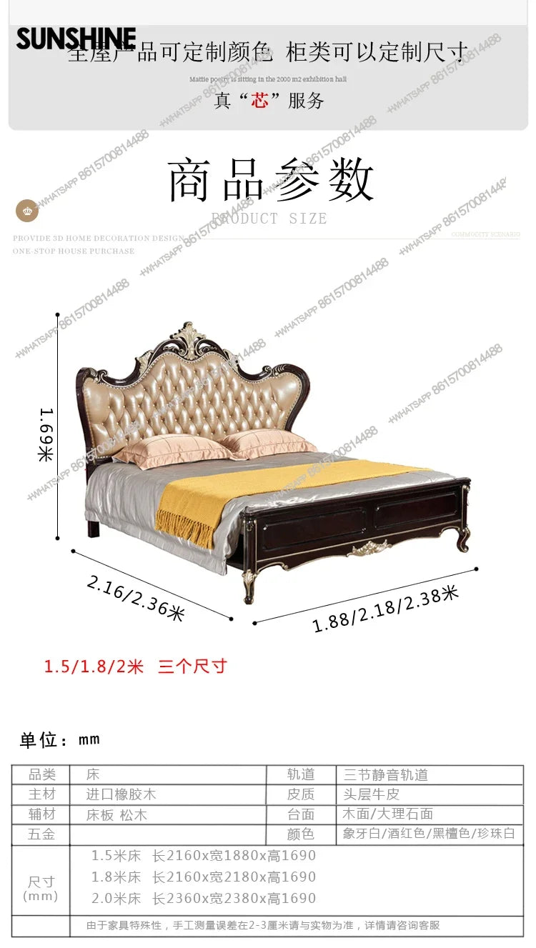 Wooden Modern Bed Frame Double Storage Space Twin Headboards Double Bed Full Size Luxury Muebles De Dormitorio Home FurnitureX