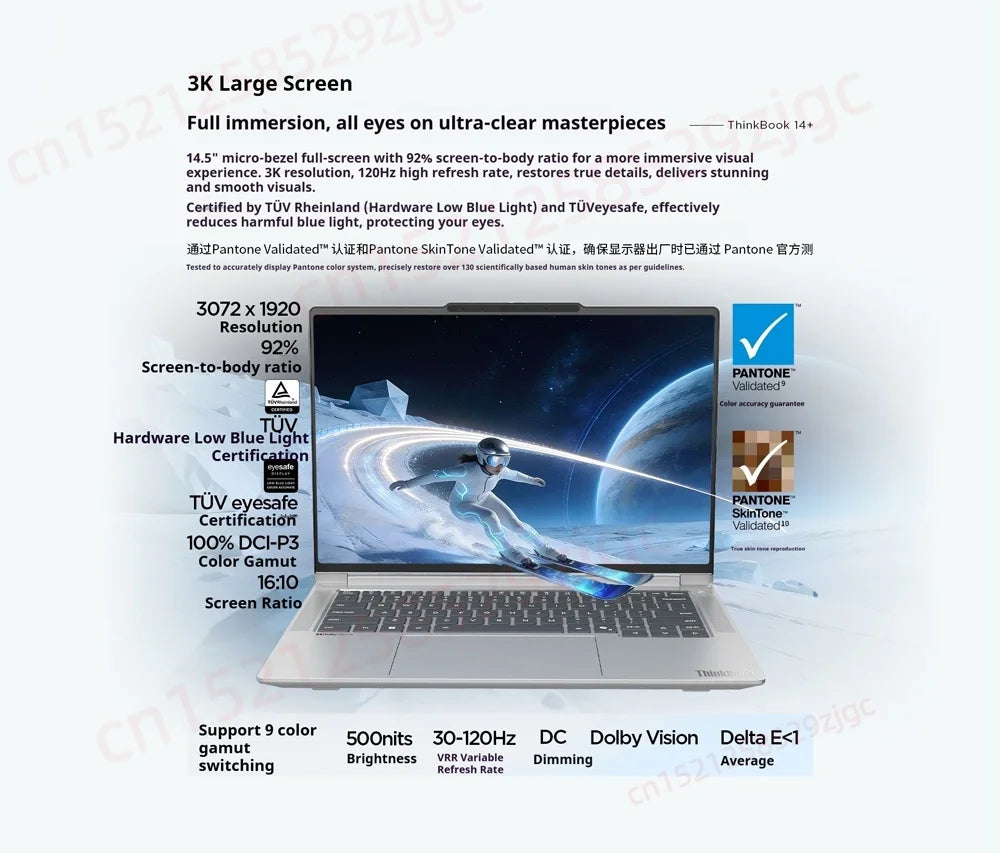 Lenovo ThinkBook 14+2026 Laptop Ryzen 7 H 255 32GB RAM 1TB SSD Graphics AMD Radeon 780M 14.5-inch 3K IPS LED 120Hz Screen