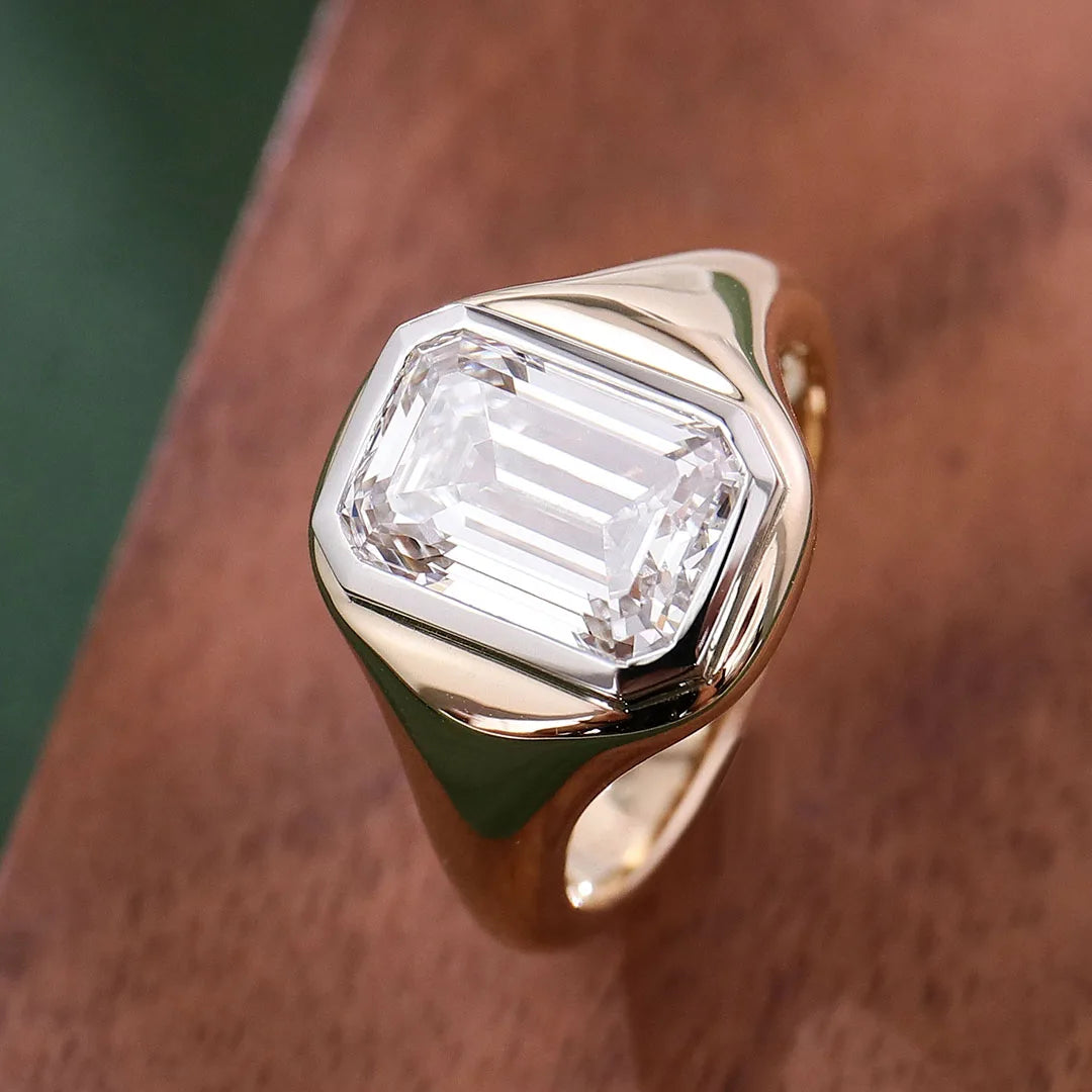 Provence platinum 14K 18K gold ring 3ct E VS2 Lab Diamond Emerald weeding rings for women men Customized Promise Engagement Ring
