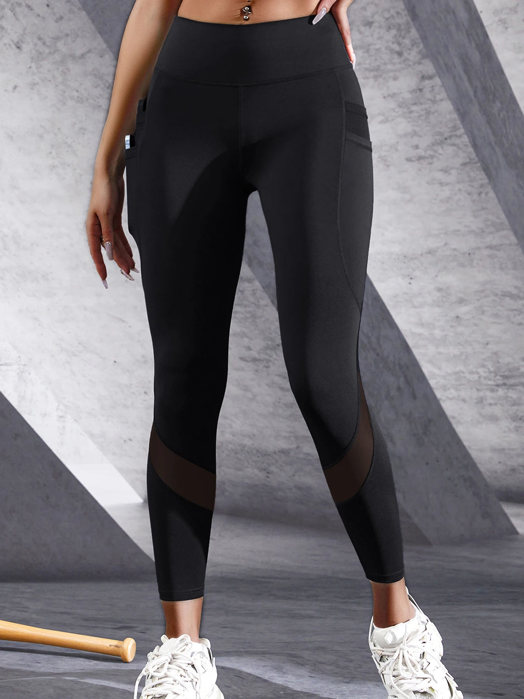 Double Pocket Yoga Pants Women's Patchwork High Waist Stretchy Leggings Fitness Jogging Cycling Sportswear Female Skinny Pants
