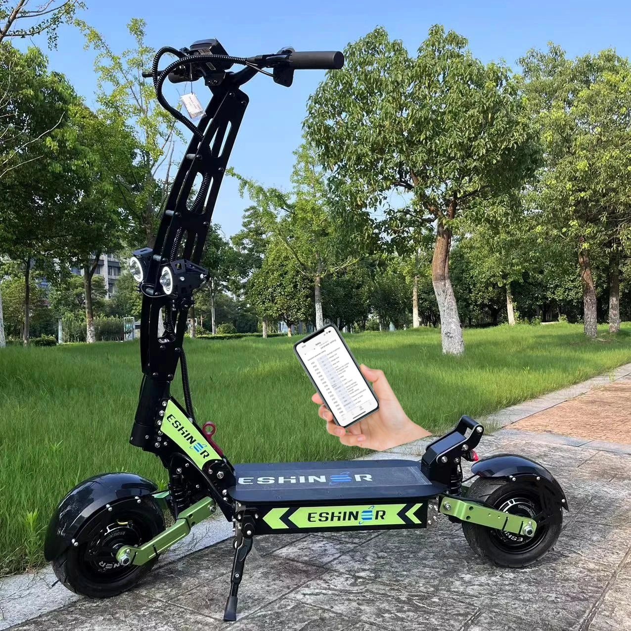 NFC Start 72V 15000W 150A 180A Fast Speed 110-140KM 70-90Mile Electric Scooter 16 Inch Fat Tire E Scooters with Steering Damper