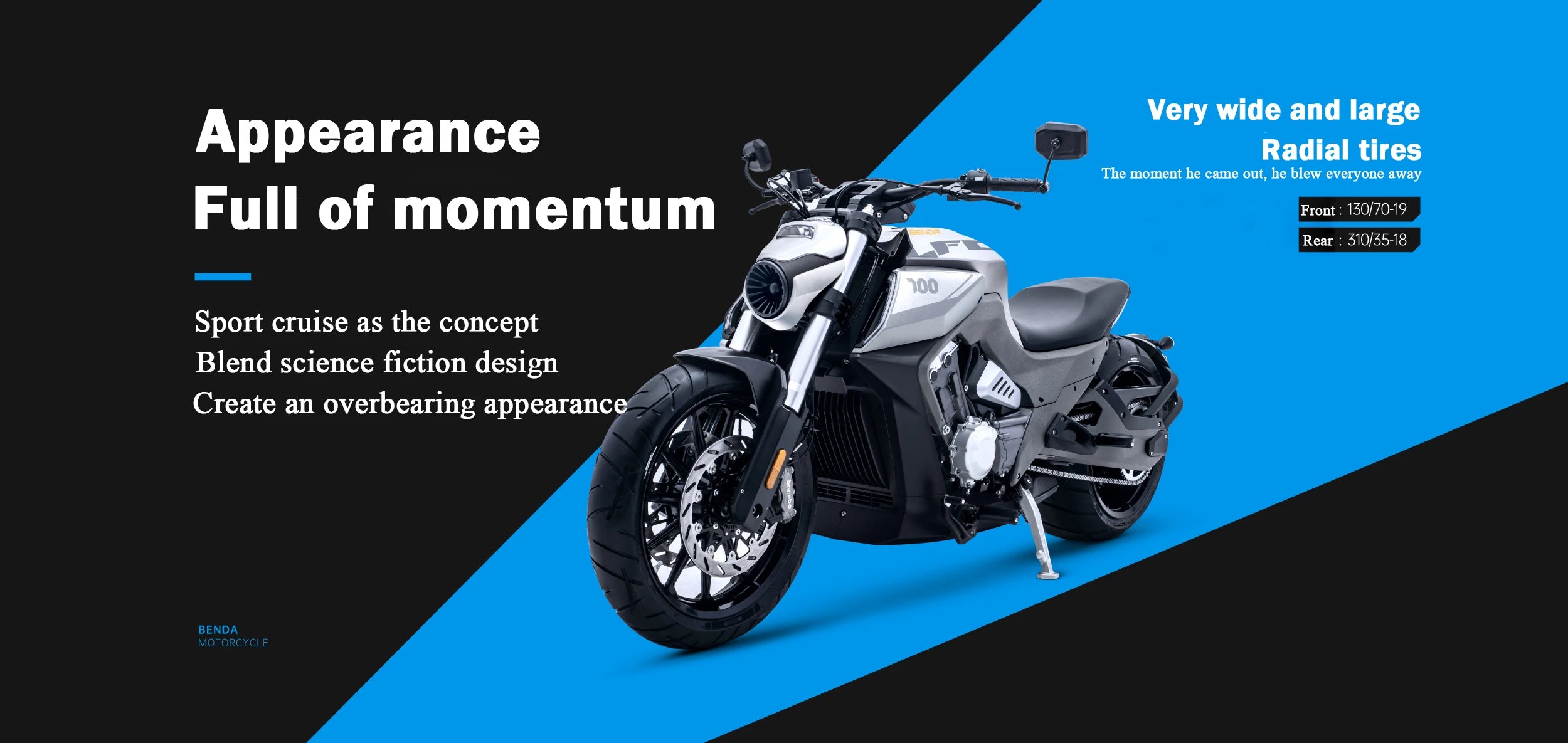 Retro innovative Fashionable Motorcycle cruise motorcycle Elegance speed Fuel-efficient Qianjiang 700cc